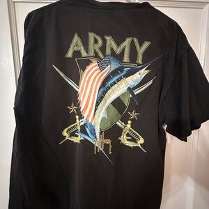 Guy Harvey Black Graphic Tee with Patriotic Design